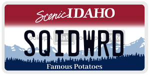 SQIDWRD  license plate in ID