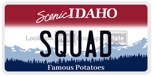 SQUAD  license plate in ID