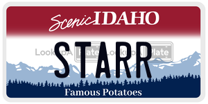STARR  license plate in ID