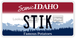 STIK  license plate in ID