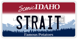 STRAIT  license plate in ID