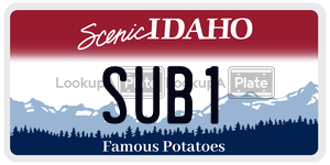 SUB1  license plate in ID