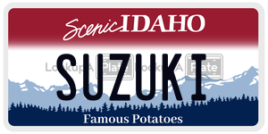 SUZUKI  license plate in ID