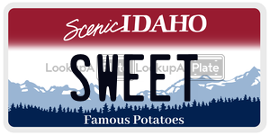 SWEET  license plate in ID
