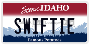 SWIFTIE  license plate in ID