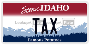 TAX  license plate in ID
