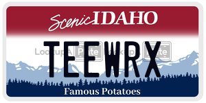TEEWRX  license plate in ID