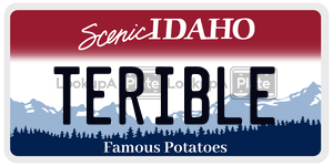 TERIBLE  license plate in ID
