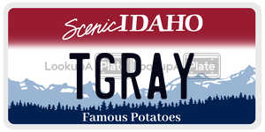 TGRAY  license plate in ID