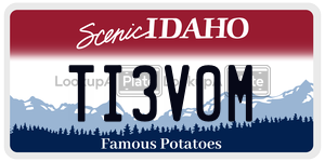 TI3V0M  license plate in ID