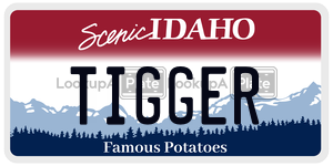 TIGGER  license plate in ID