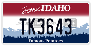 TK3643  license plate in ID