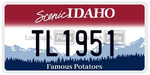 TL1951  license plate in ID
