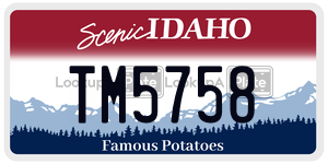 TM5758  license plate in ID