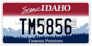 TM5856  license plate in ID