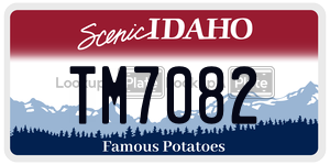 TM7082  license plate in ID