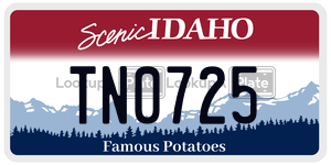 TN0725  license plate in ID