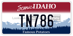 TN786  license plate in ID