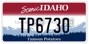 TP6730 license plate in Idaho