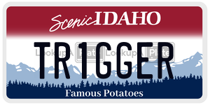 TR1GGER  license plate in ID
