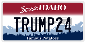 TRUMP24  license plate in ID