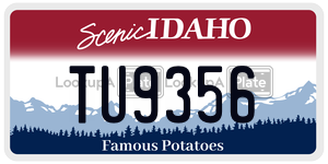 TU9356 license plate in Idaho