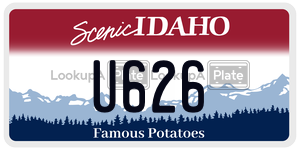 U626  license plate in ID