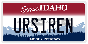 URSIREN  license plate in ID