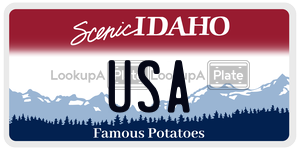 USA  license plate in ID