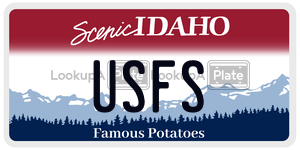 USFS  license plate in ID