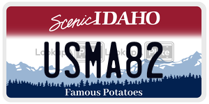 USMA82  license plate in ID