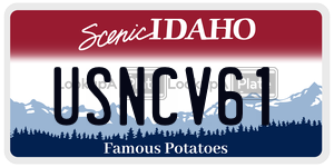 USNCV61  license plate in ID