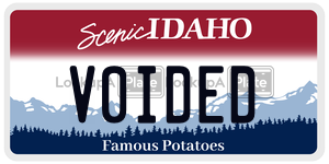 V0IDED  license plate in ID