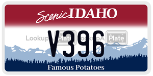 V396  license plate in ID
