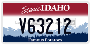 V63212  license plate in ID
