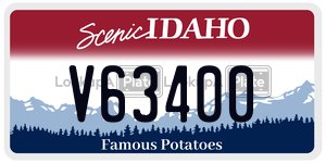 V63400  license plate in ID
