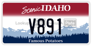 V891  license plate in ID