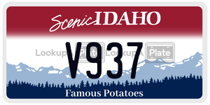 V937  license plate in ID
