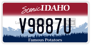 V9887U  license plate in ID