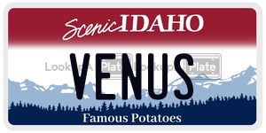 VENUS  license plate in ID
