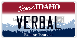 VERBAL  license plate in ID