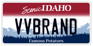 VVBRAND  license plate in ID