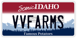 VVFARMS  license plate in ID