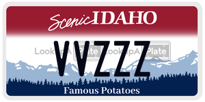 VVZZZ  license plate in ID