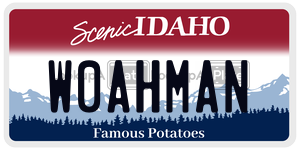 W0AHMAN  license plate in ID