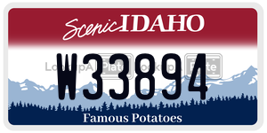 W33894  license plate in ID