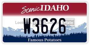 W3626  license plate in ID