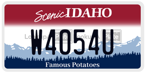 W4054U  license plate in ID