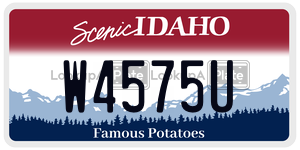 W4575U  license plate in ID