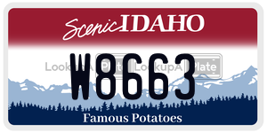 W8663  license plate in ID